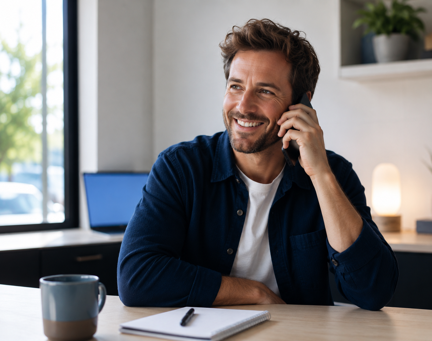 Klixo-medarbejder i telefonen med en kunde